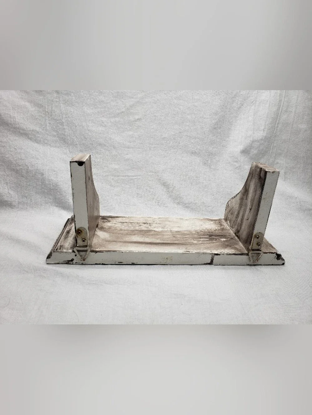 Small Wood Wall Shelf Haunted Brown Drip On White 12 Inches Long